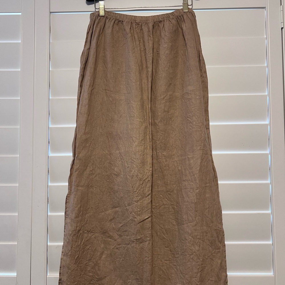 Tan Linen Skirt
